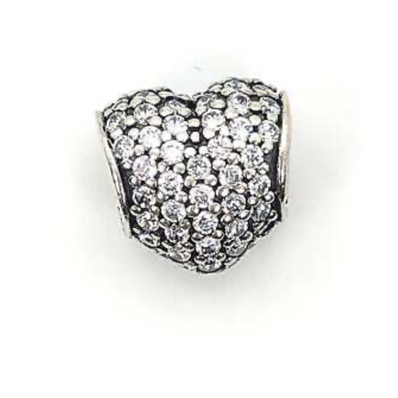 Pandora Charm ✨ Silver Sparkly Shimmer Eternal Love Classic Heart Charm Gem - Picture 1 of 3